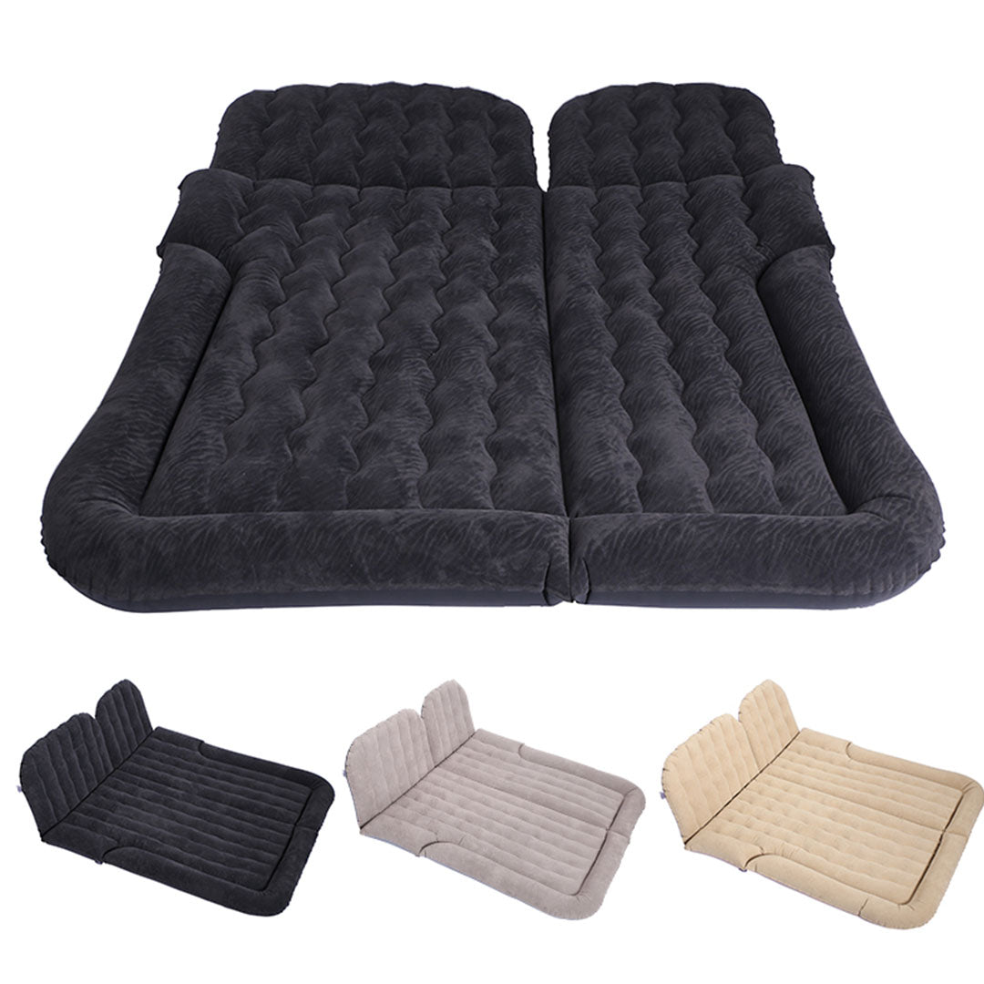 SOGA 2X Black Inflatable Car Boot Mattress Portable Camping Air Bed Travel Sleeping Essentials • LUZ-CarMat013X2