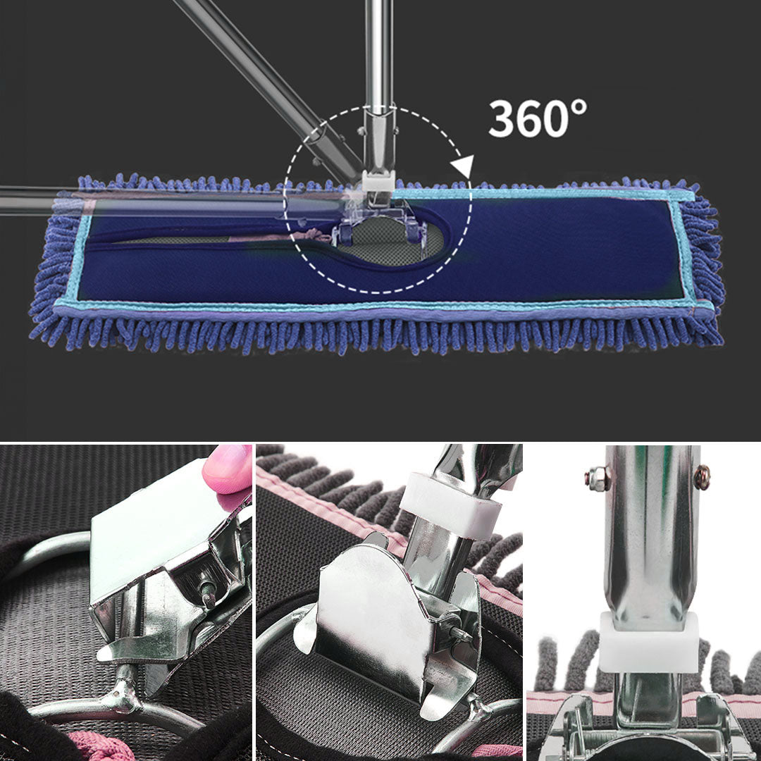 SOGA 100x22 Blue Microfiber Flat Mop Floor Cleaning Pads Rotating Dust Remover • LUZ-MopHead100