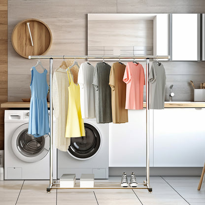 SOGA 180cm Stainless Steel Floor-Standing Clothes Rack - Durable and Space-Saving Laundry Organizer • LUZ-BSXG2525