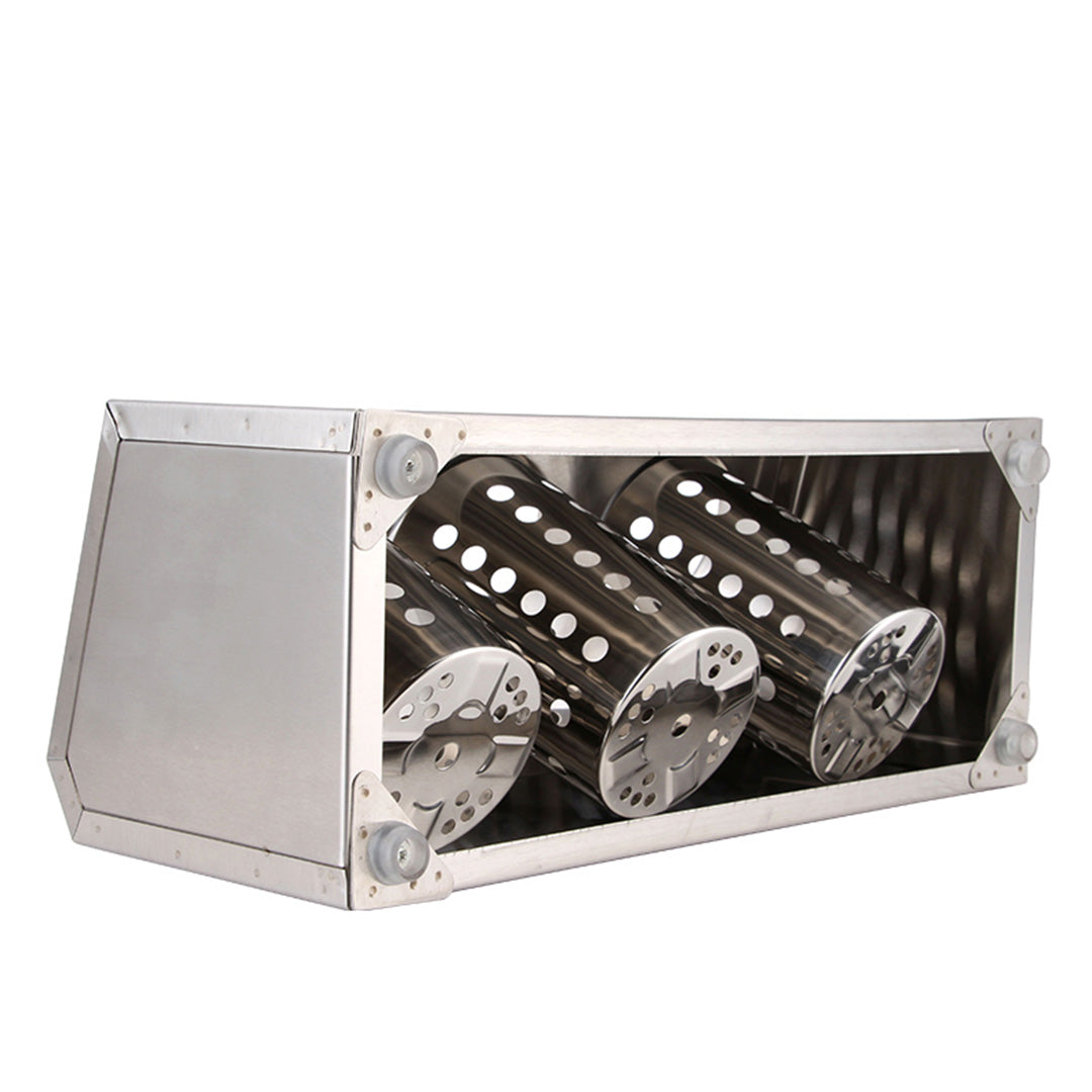 SOGA 2X 18/10 Stainless Steel Commercial Conical Utensils Cutlery Holder with 3 Holes • LUZ-CutleryHolder4601X2