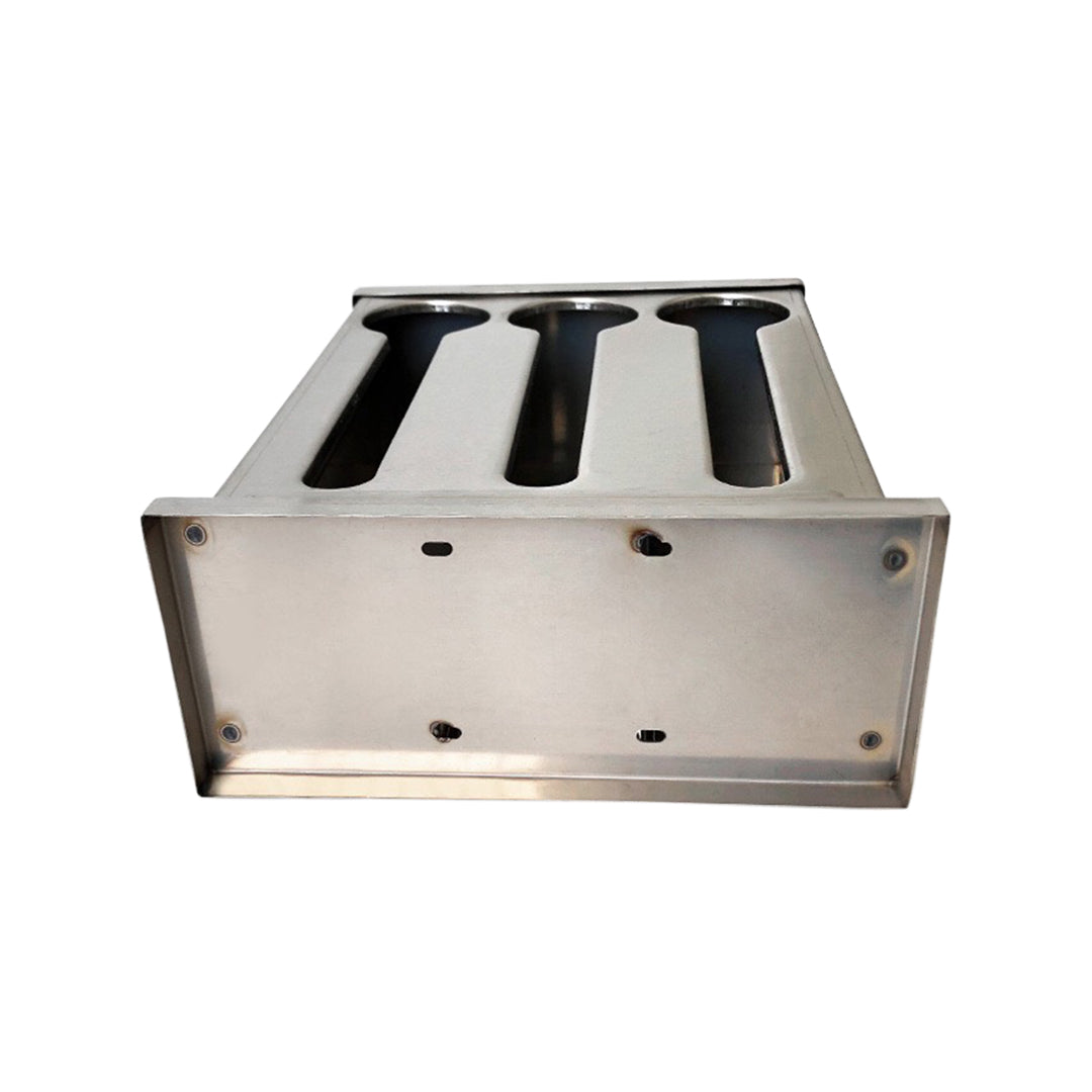 SOGA Stainless Steel Buffet Restaurant Spoon Utensil Holder Storage Rack 3 Holes • LUZ-CutleryHolder4630