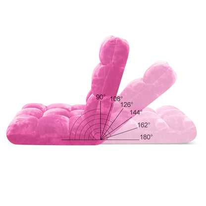 SOGA 2X Floor Recliner Folding Lounge Sofa Futon Couch Folding Chair Cushion Light Pink • LUZ-LoungeChairLightPinkX2