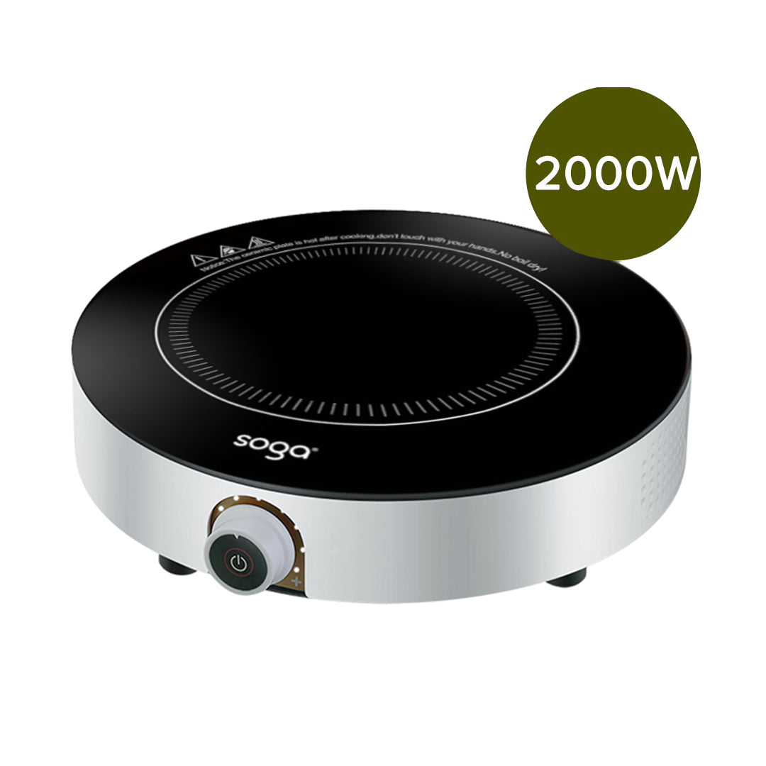SOGA 2X 26cm Smart Electric Induction Cooktop Portable Kitchen Cooker for Cookware • LUZ-CooktopC20A6X2