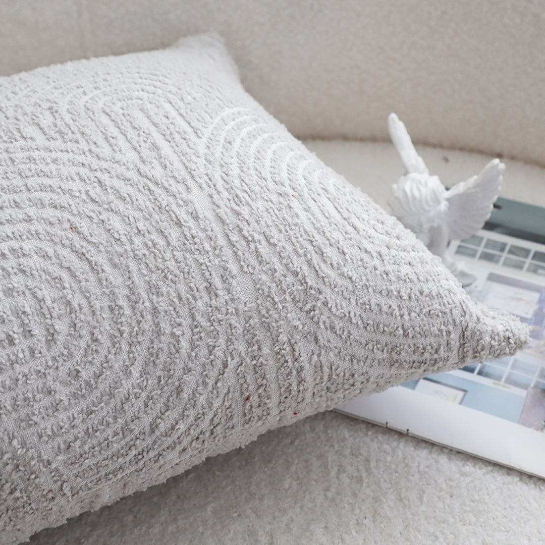 SOGA 2X 35cm Throw Pillow Off White Lumbar Embroidered Decorative Cover Stitch for Home Decor • LUZ-FrenchCushion316X2