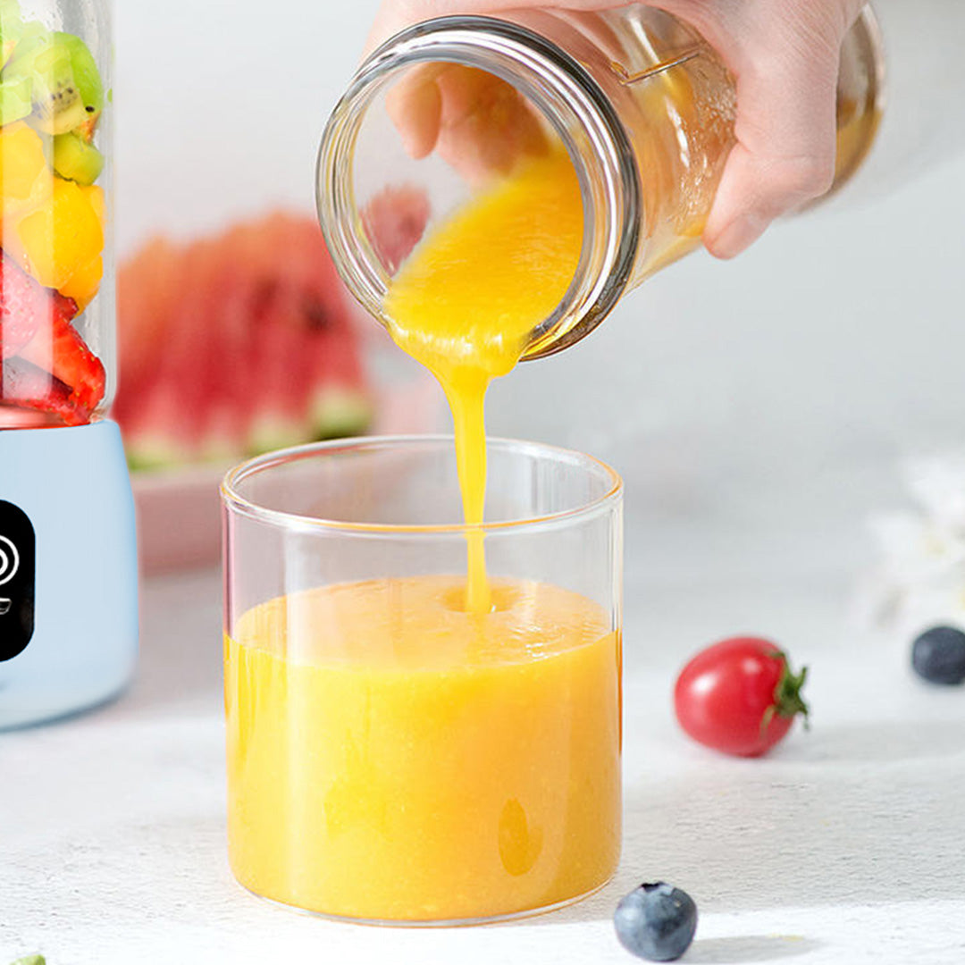 SOGA 2X Portable Mini USB Rechargeable Handheld Juice Extractor Fruit Mixer Juicer Blue • LUZ-JuicerMN2BlueX2