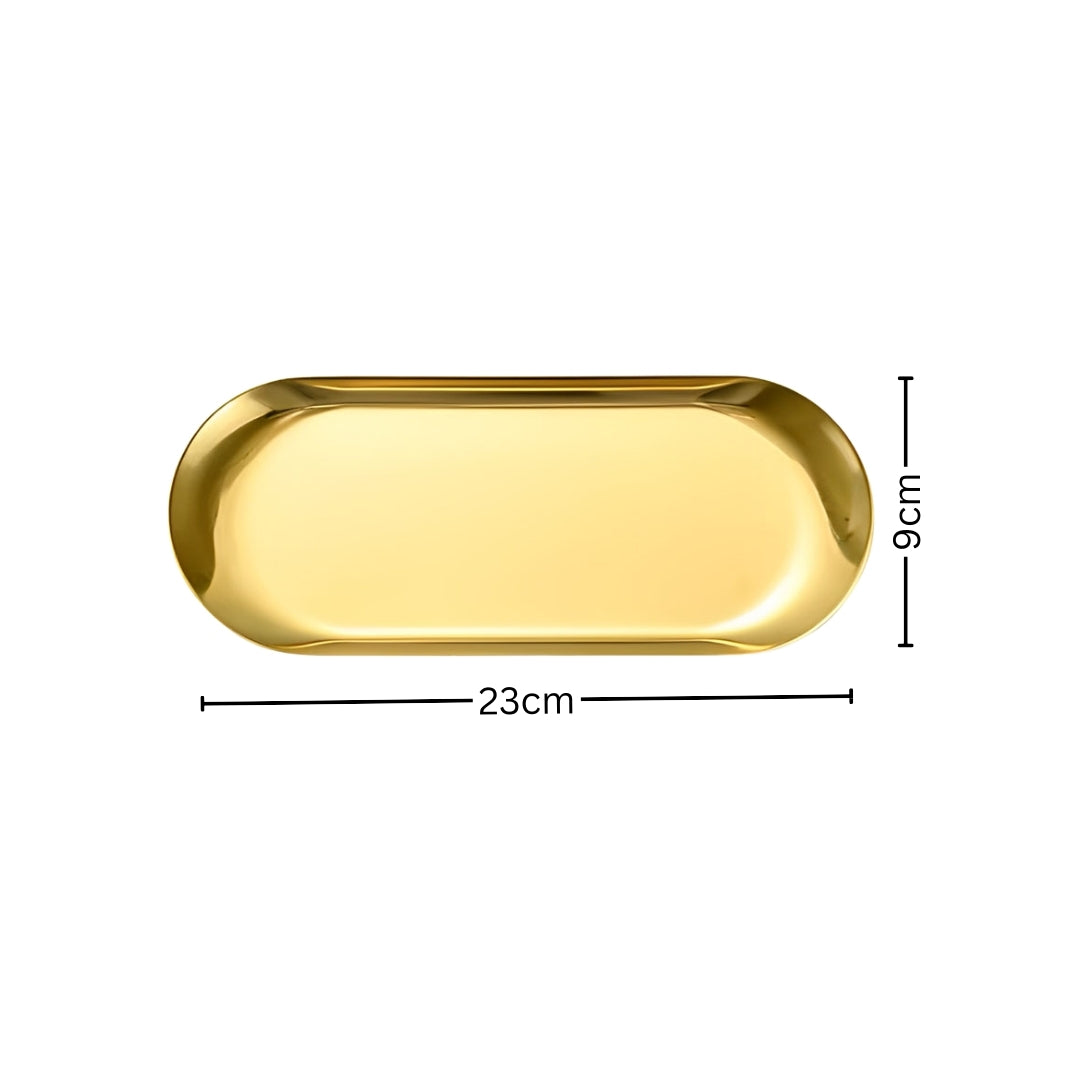 SOGA Gold Nordic Oval Plate Set Small, Medium and Large for 3 Pieces Kitchen • LUZ-VICPlate49