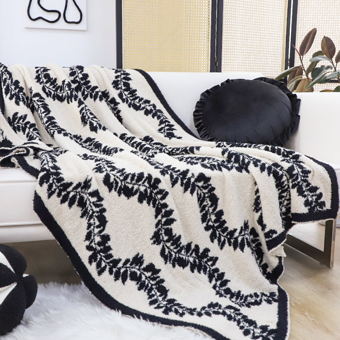 SOGA 2X 130x170cm Throw Blanket Retro Vine Pattern Casual Stylish Cozy • LUZ-Blanket932X2