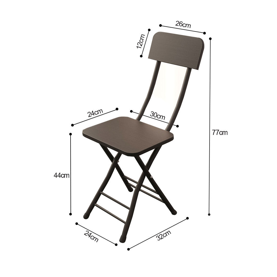 SOGA Black Foldable Chair Space Saving Lightweight Portable Stylish Seat Home Decor Set of 2 • LUZ-ChairAS711