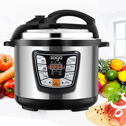 SOGA Stainless Steel Electric Pressure Cooker 10L Nonstick 1600W • LUZ-ElectricPressureCooker10L