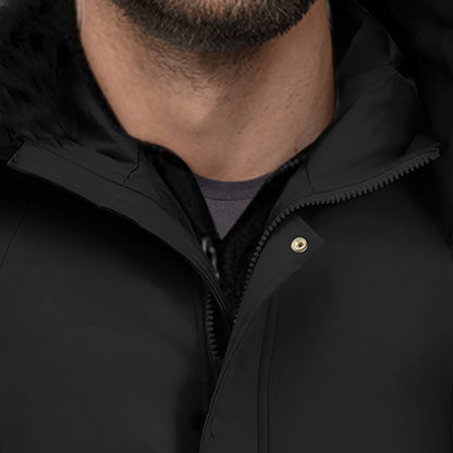 abbee Black Large Winter Fur Hooded Thick Overcoat Jacket Stylish Lightweight Quilted Warm Puffer Coat • LUZ-DJ-998A