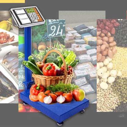 SOGA 300kg Electronic Digital Platform Scale Computing Shop Postal Scale Blue • LUZ-300kgPlatformScalesBlue