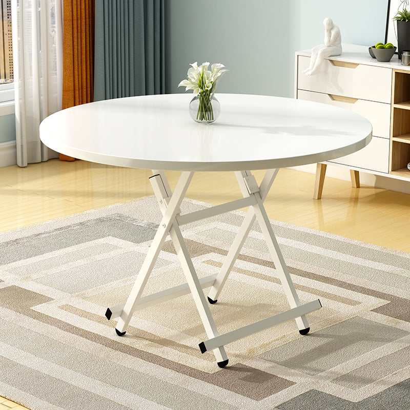 SOGA White Dining Table Portable Round Surface Space Saving Folding Desk Home Decor • LUZ-TableRD722