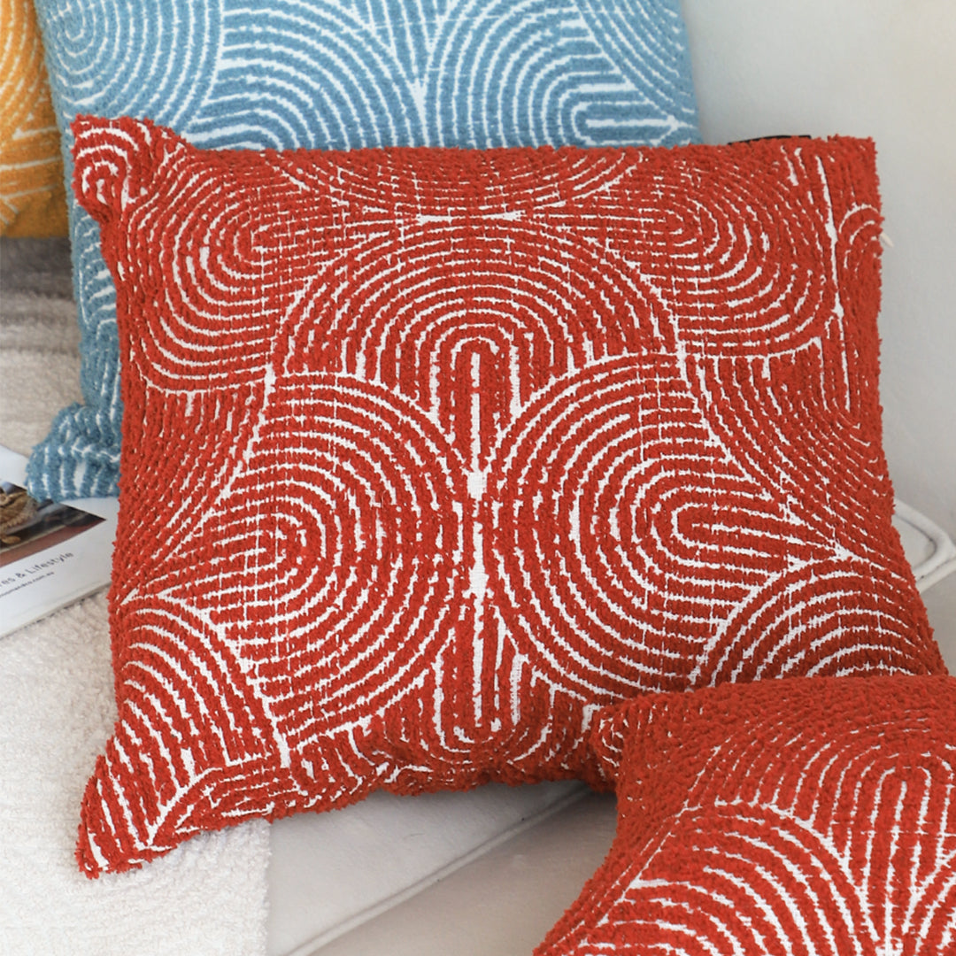 SOGA 2X 50cm Throw Pillow Burgundy Cinnabar Perfect Burnt Indoor and Outdoor Corded for Home Decor • LUZ-FrenchCushion317X2