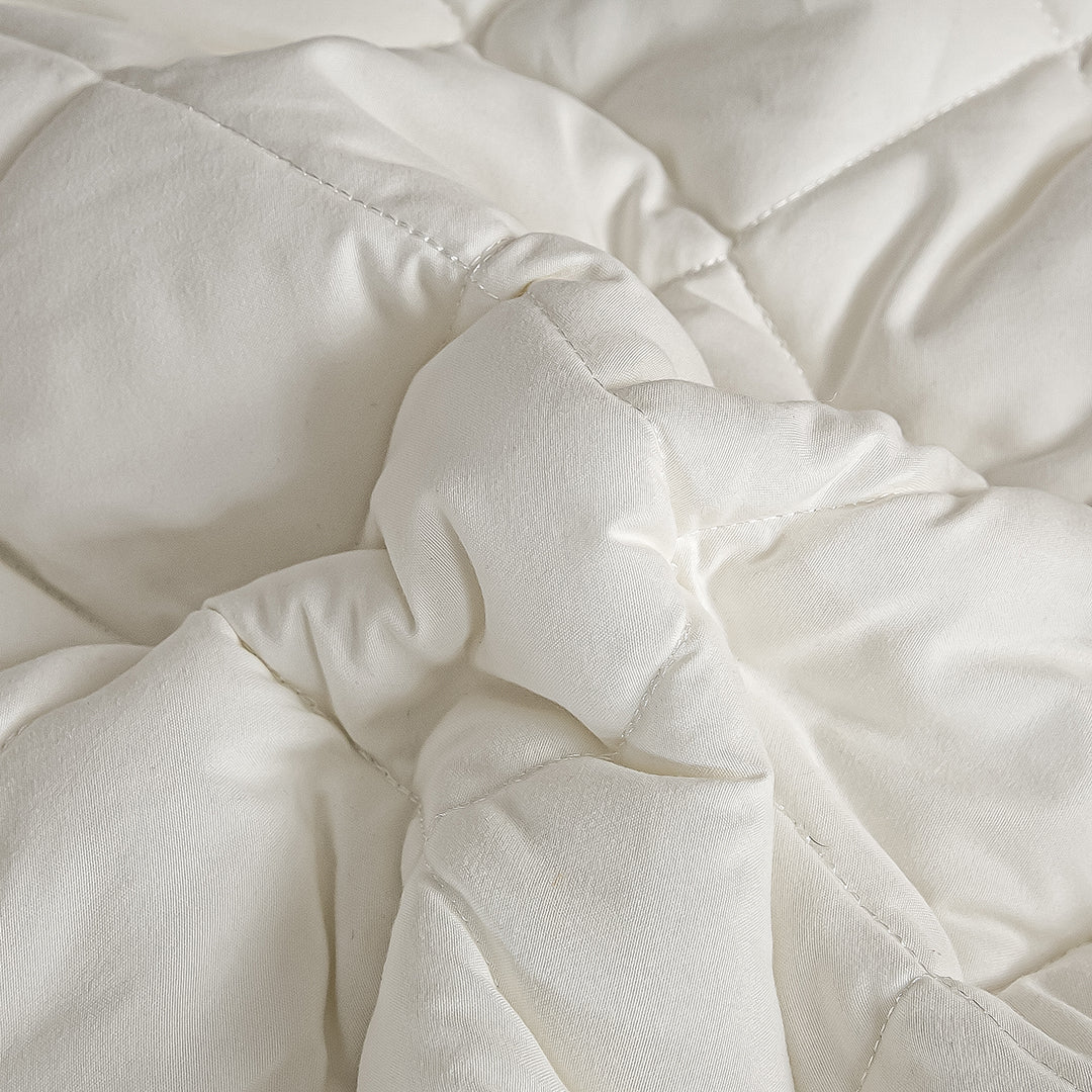 SOGA 2X White 153cm Wide Cross-Hatch Mattress Cover Thick Quilted Stretchable Bed Spread Sheet Protector with Pillow Covers • LUZ-BCover4012X2