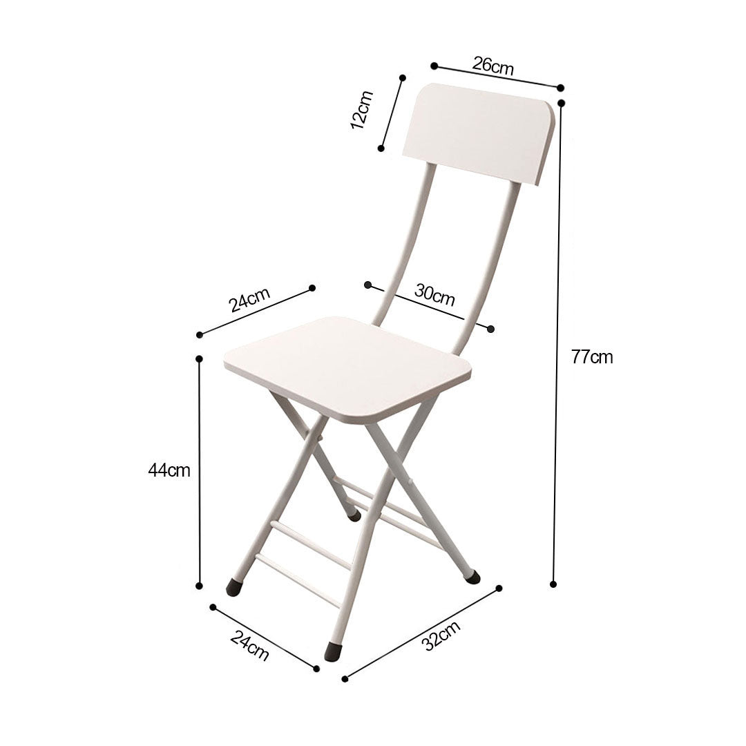 SOGA White Foldable Chair Space Saving Lightweight Portable Stylish Seat Home Decor Set of 2 • LUZ-ChairAS712