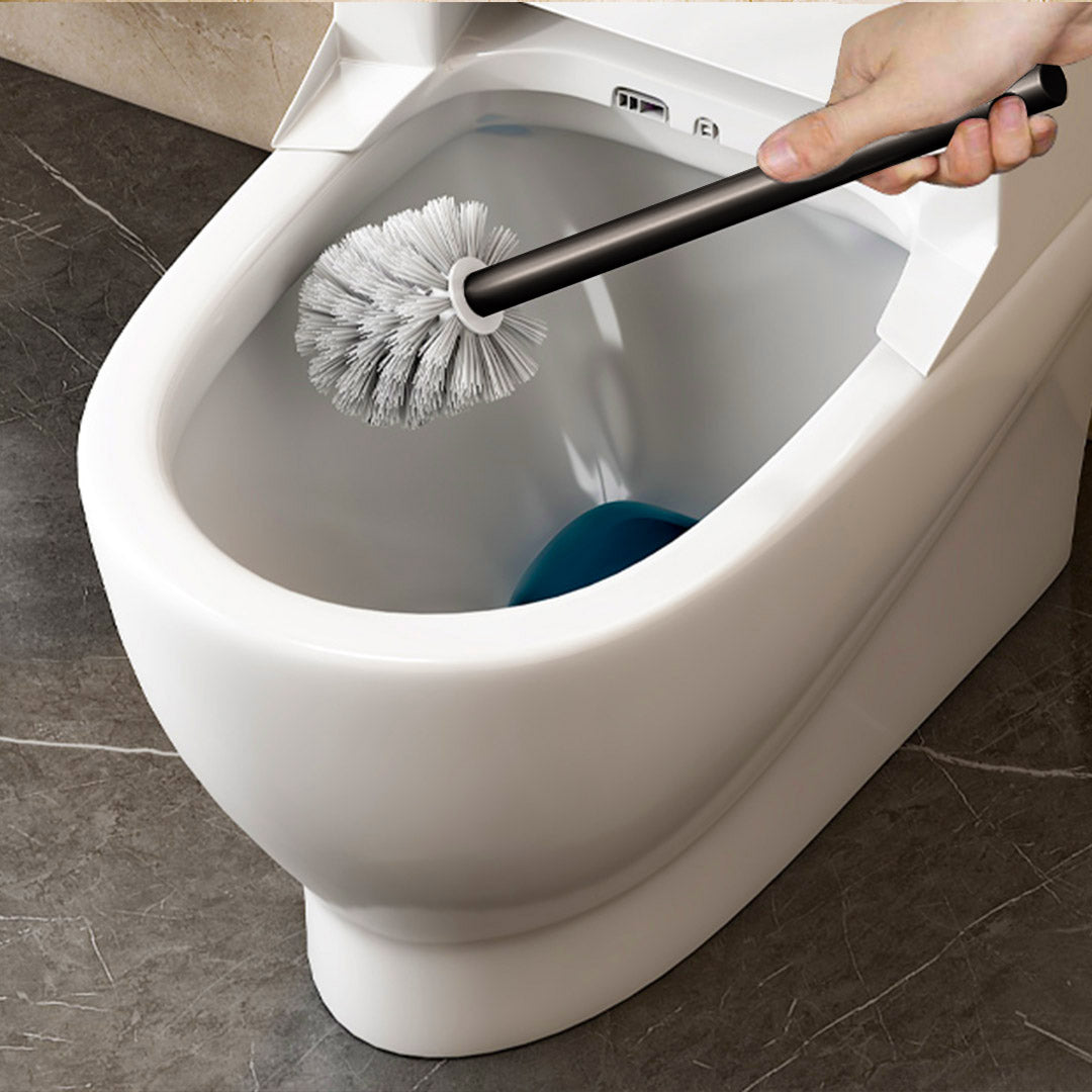 SOGA 2X 27cm Wall-Mounted Toilet Brush with Holder Bathroom Cleaning Scrub Black • LUZ-TAN1043X2