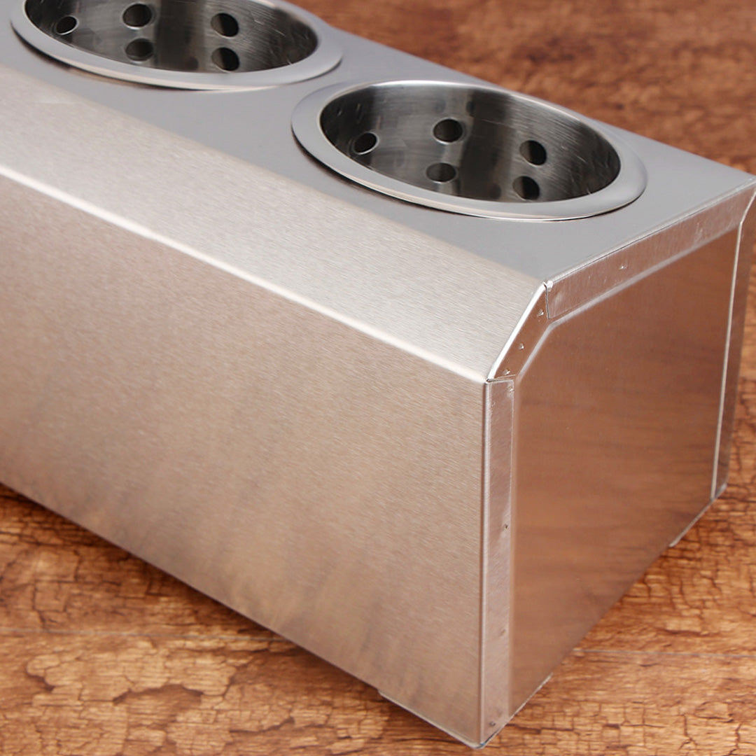 SOGA 2X 18/10 Stainless Steel Commercial Conical Utensils Cutlery Holder with 5 Holes • LUZ-CutleryHolder4603X2