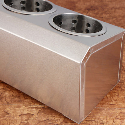 SOGA 2X 18/10 Stainless Steel Commercial Conical Utensils Cutlery Holder with 5 Holes • LUZ-CutleryHolder4603X2