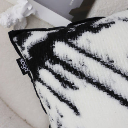 SOGA 35cm Throw Pillow Black and White Leopard Thick Premium Polyester Fiber for Home Decor • LUZ-FrenchCushion324