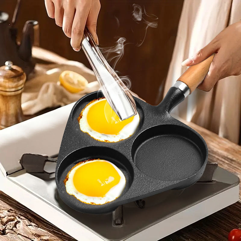 SOGA 2X 3 Mold Cast Iron Breakfast Fried Egg Pancake Omelette Fry Pan • LUZ-ZPaiB4X2