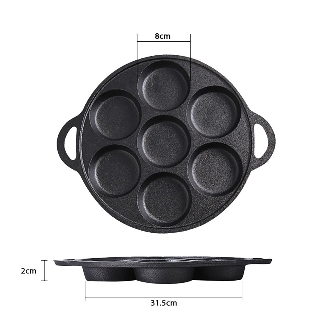 SOGA 2X 31.5cm Cast Iron Takoyaki Fry Pan Octopus Balls Maker 7 Hole Cavities Grill Mold • LUZ-ZPai011X2