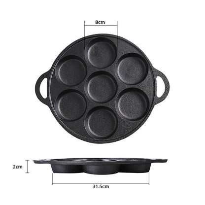 SOGA 2X 31.5cm Cast Iron Takoyaki Fry Pan Octopus Balls Maker 7 Hole Cavities Grill Mold • LUZ-ZPai011X2