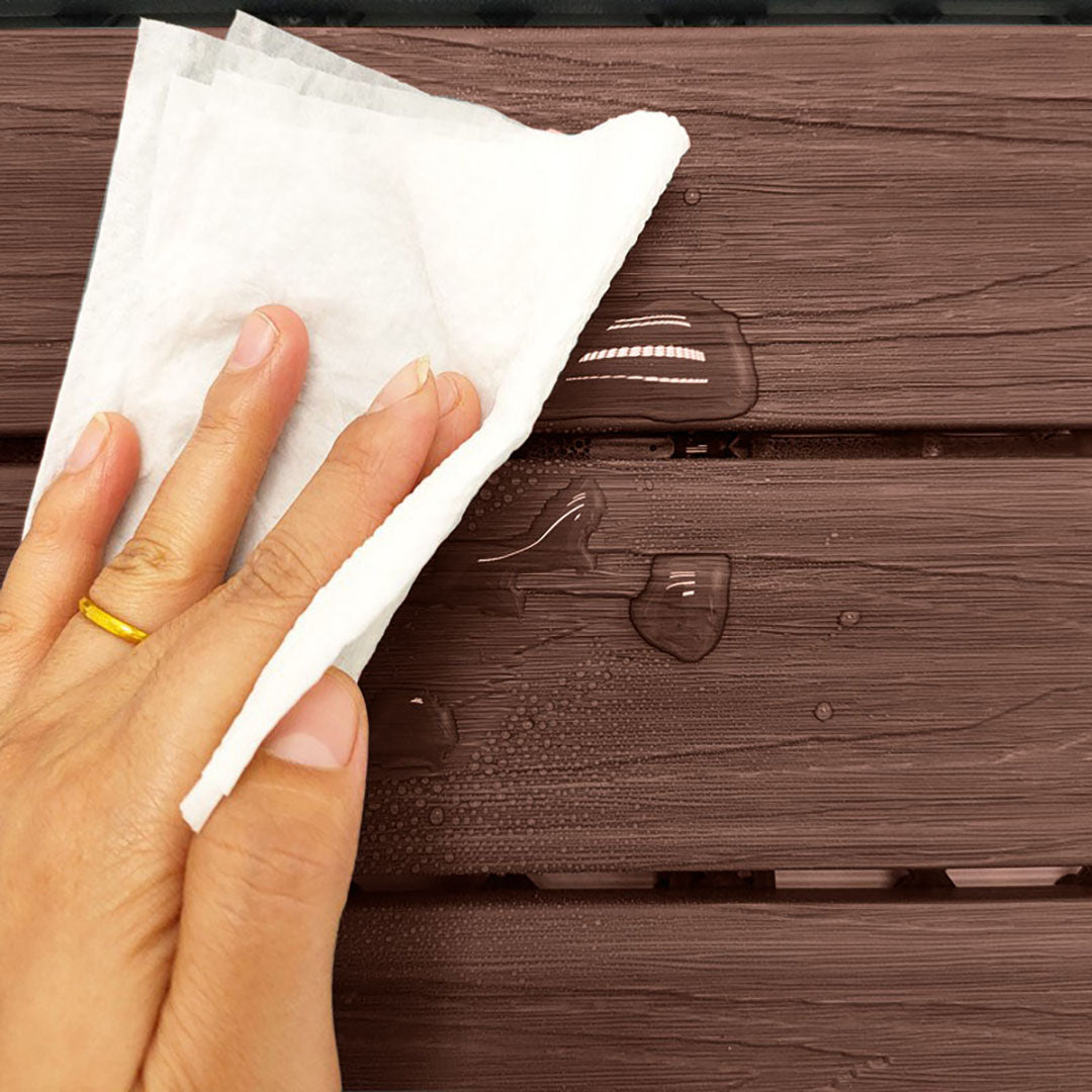 SOGA 11 pcs Dark Chocolate DIY Wooden Composite Decking Tiles Garden Outdoor Backyard Flooring Home Decor • LUZ-Deck5032