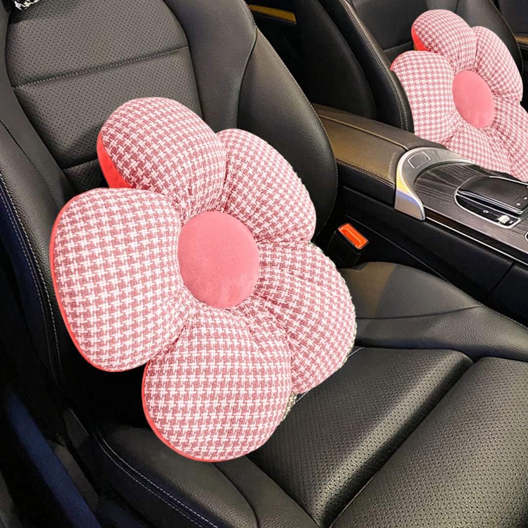 SOGA 2X Pink Flower Cushion Shaped for Floor and Sitting Throw Pillow • LUZ-SCushion098X2
