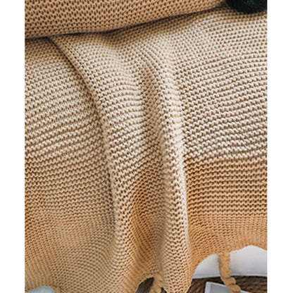 SOGA 2X Coffee Tassel Fringe Knitting Blanket Warm Cozy Woven Cover Couch Bed Sofa Home Decor • LUZ-Blanket929X2