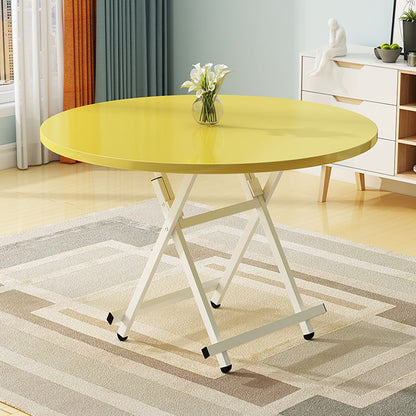 SOGA Yellow Dining Table Portable Round Surface Space Saving Folding Desk Home Decor • LUZ-TableRD725