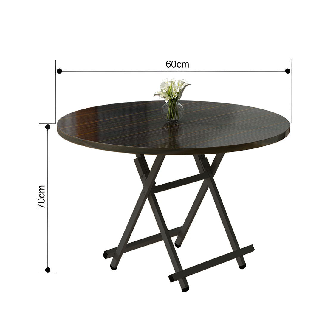 SOGA 2X Black Dining Table Portable Round Surface Space Saving Folding Desk Home Decor • LUZ-TableRD723X2