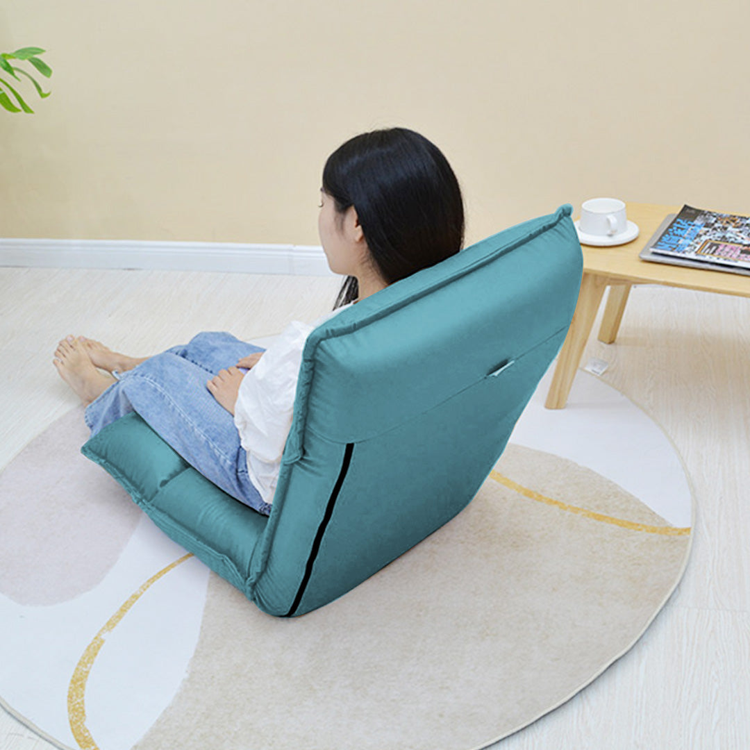 SOGA 4X Green Lounge Recliner Lazy Sofa Bed Tatami Cushion Collapsible Backrest Seat Home Office Decor • LUZ-LoungeC3811X4