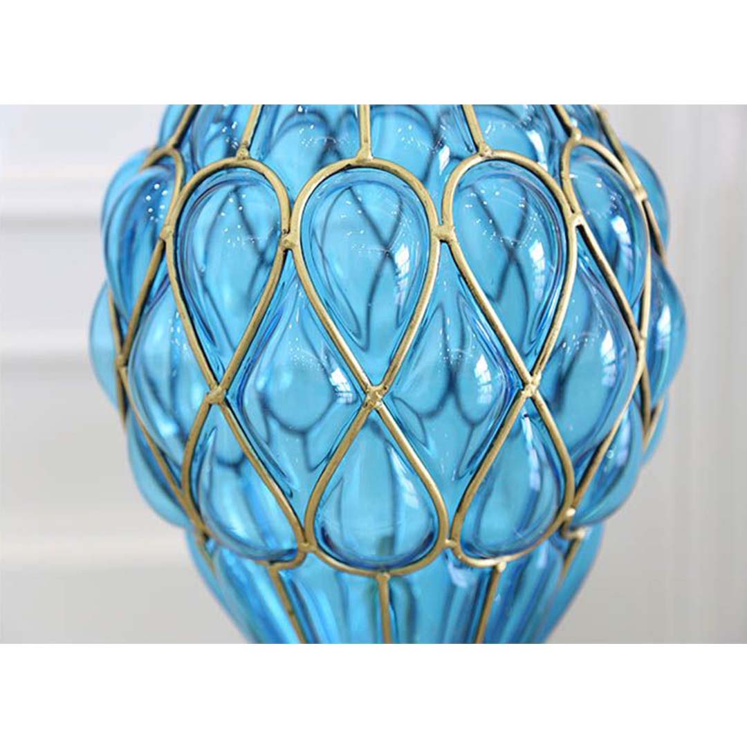 SOGA 67cm Blue Glass Tall Floor Vase and 12pcs Pink Artificial Fake Flower Set • LUZ-Vase0053BluewPinkF12