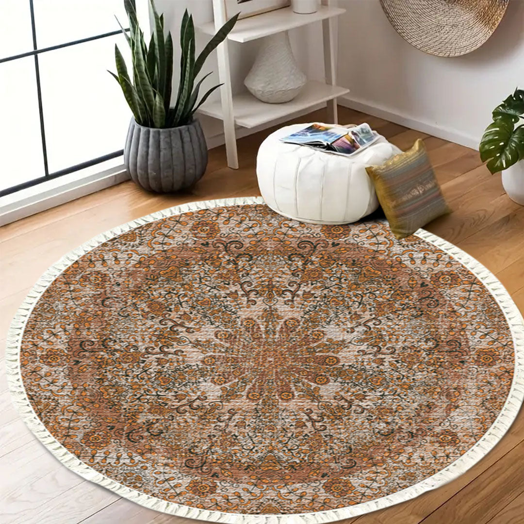 SOGA 2X 120cm Mandala Pattern Circle Area Rugs for Living Room Lounge, Anti-slip Doormat, Home Decor • LUZ-CarpetYH24X2