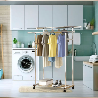 SOGA 120cm Stainless Steel Floor-Standing Clothes Rack - Durable and Space-Saving Laundry Organizer • LUZ-BSXG2528