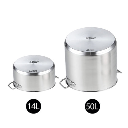 SOGA 14L Wide Stock Pot  and 50L Tall Top Grade Thick Stainless Steel Stockpot 18/10 • LUZ-StockPot14L-40CM