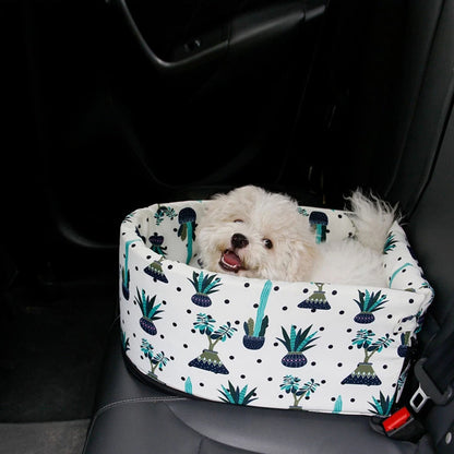 SOGA Car Central Control Nest Pet Safety Travel Bed Dog Kennel Portable Washable Pet Bag White • LUZ-CarPetBag029