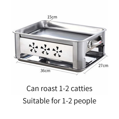 2X 36CM Portable Stainless Steel Outdoor Chafing Dish BBQ Fish Stove Grill Plate • LUZ-ChafingDishFish36cmX2