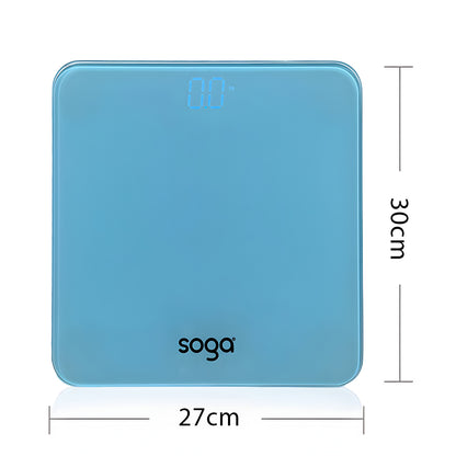 SOGA 180kg Digital Fitness Weight Bathroom Gym Body Glass LCD Electronic Scales Blue LUZ-BodyWeightScaleBlue