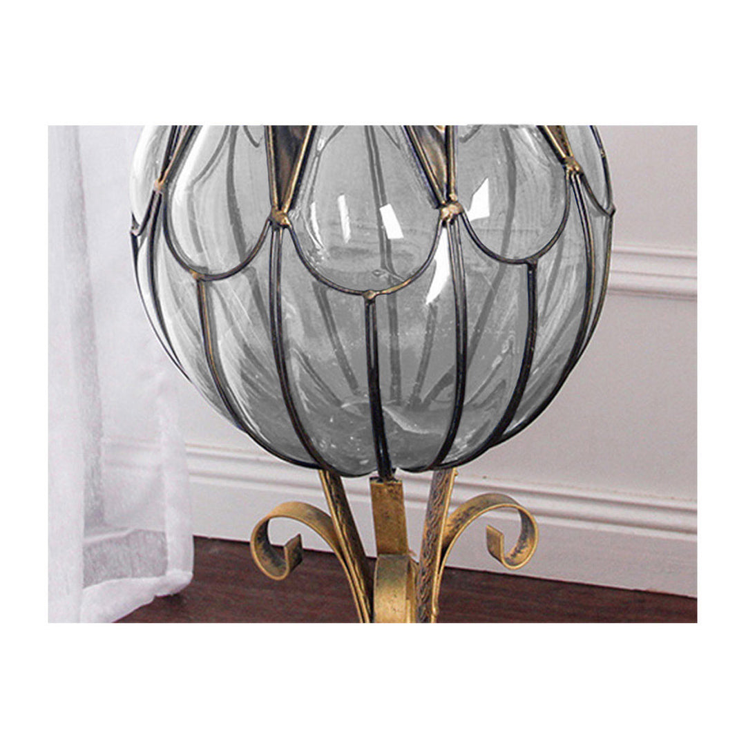 SOGA 85cm European Clear Glass Floor Home Decor Flower Vase with Tall Metal Stand • LUZ-HO-VaseYG3019Clear