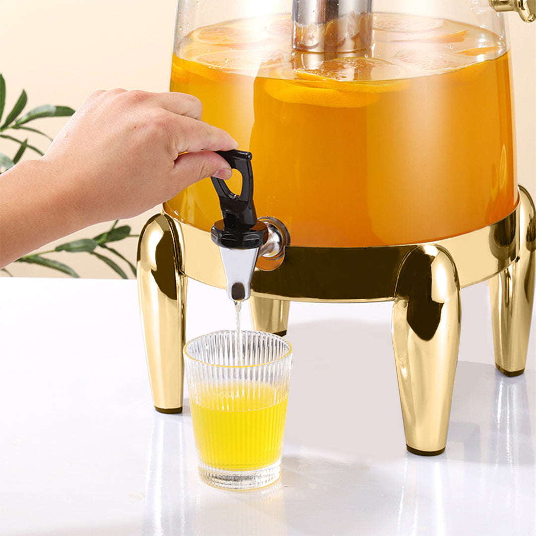 SOGA Stainless Steel 12L Beverage Dispenser Hot and Cold Juice Water Tea Chafer Urn Buffet Drink Container Jug with Gold Accents • LUZ-VICDispenser5715