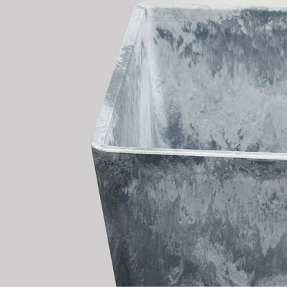 SOGA 2X 27cm Weathered Grey Square Resin Plant Flower Pot in Cement Pattern Planter Cachepot for Indoor Home Office • LUZ-FPotH2765X2