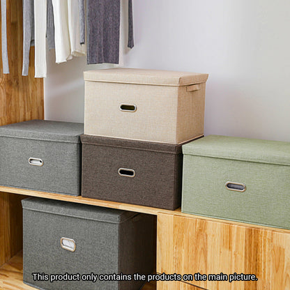 SOGA Coffee Small Foldable Canvas Storage Box Cube Clothes Basket Organiser Home Decorative Box • LUZ-SBox009