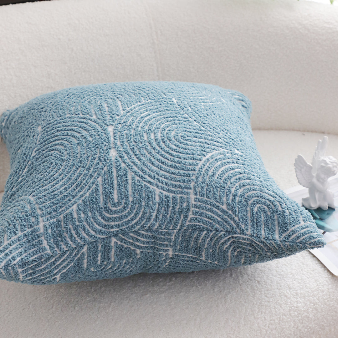 SOGA 2X 50cm Blue Throw Pillow Geometric Indoor and Outdoor Corded for Home Decor • LUZ-FrenchCushion319X2