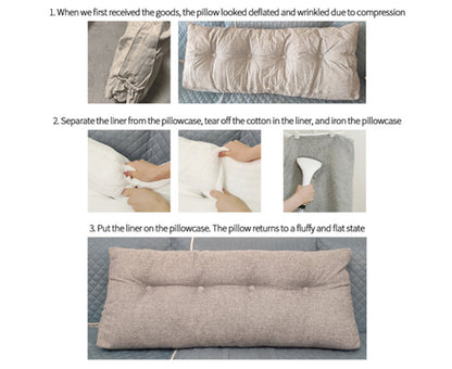 SOGA 4X 120cm Silver Triangular Wedge Bed Pillow Headboard Backrest Bedside Tatami Cushion Home Decor • LUZ-PillowFab120SilverX4