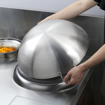 SOGA 50cm Stainless Steel Kitchen Cooking Wok with 2 Sturdy Handles • LUZ-WokCom50