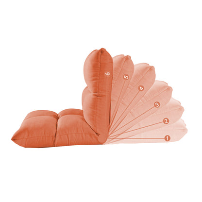 SOGA 2X Lounge Floor Recliner Adjustable Lazy Sofa Bed Folding Game Chair Orange • LUZ-LoungeFabricOrangeX2