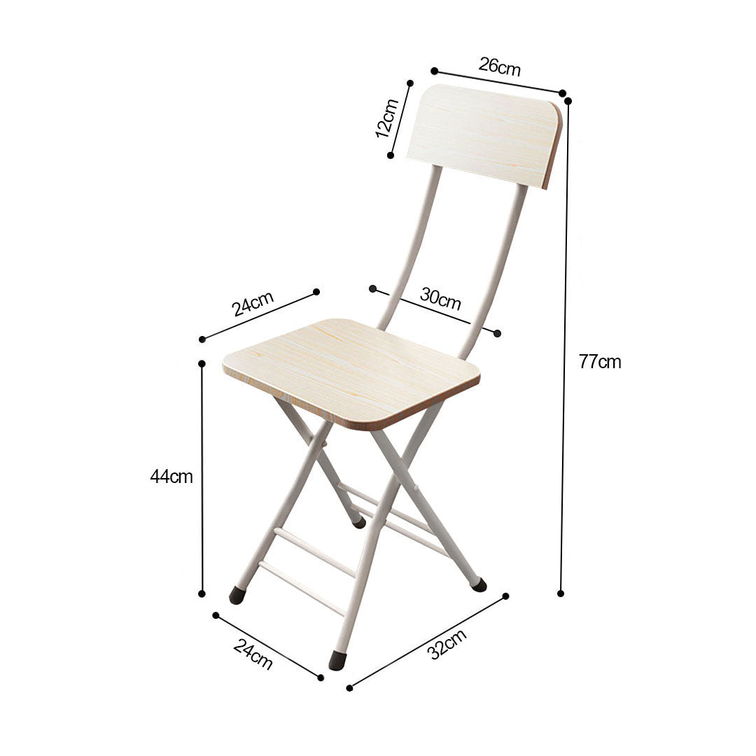 SOGA White Maple Foldable Chair Space Saving Lightweight Portable Stylish Seat Home Decor Set of 2 • LUZ-ChairAS713