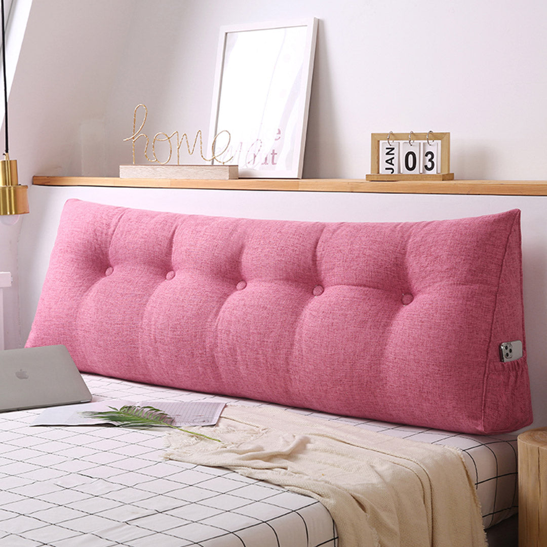 SOGA 180cm Pink Triangular Wedge Bed Pillow Headboard Backrest Bedside Tatami Cushion Home Decor • LUZ-PillowFab180Red