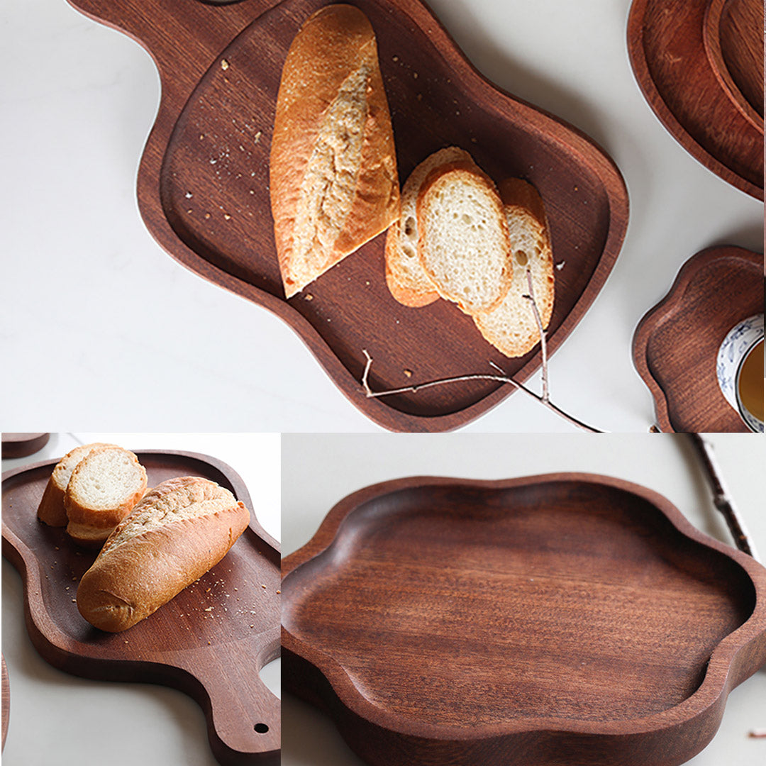 SOGA 40cm Brown Wooden Serving Tray Board Paddle with Handle Home Decor • LUZ-WodF604